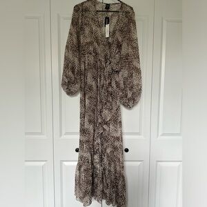 Animal Print Wrap CoverUp Blouse/Dress